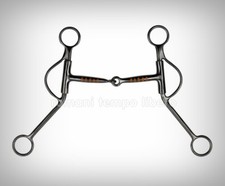 Western Snaffle Bit in Black Steel with Copper Inserts