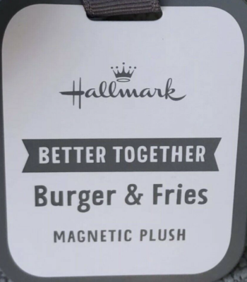 Hallmark Better Together Burger And Fries Magnetic Plush Set - 5 Inch Best Friends Gift