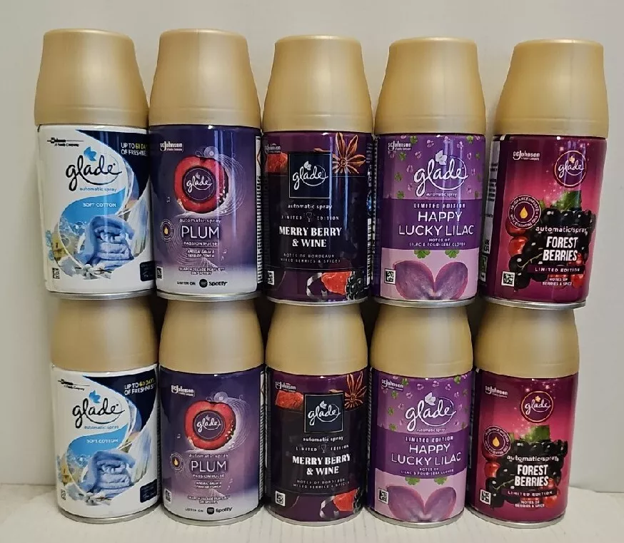 GLADE AUTOMATIC SPRAY REFILL 269ML PLUM-COTTON-OUD-APPLE CIDER-FOREST  BERRIES