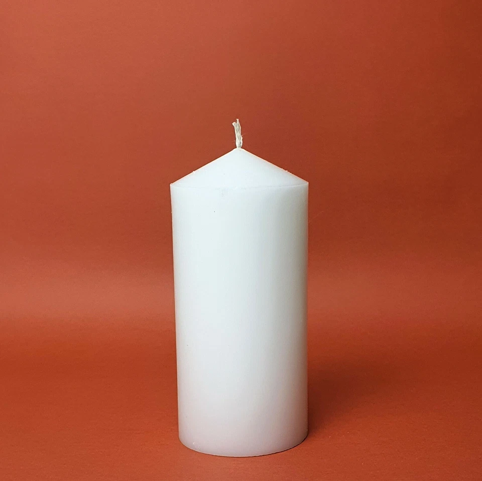 7.5cm x 15cm / 3" x 6" White Pillar Candle Wax Candle Church Candle -AUST MADE