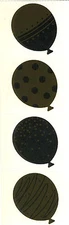 Mrs. Grossman's Stickers - Balloons - Gold & Silver - 4 Strips