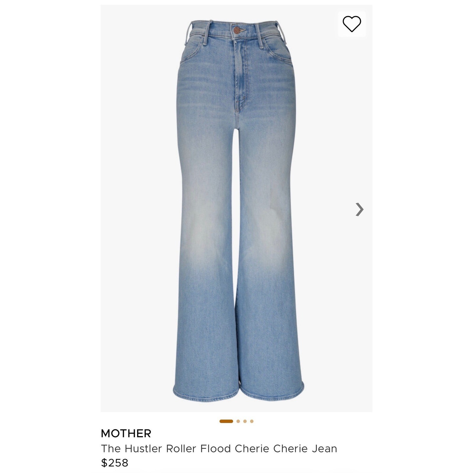 MOTHER The Hustler Roller Flood Cherie Cherie High Rise Wide Leg Jeans 29