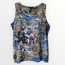 7 Wonders Woman Plus 1X Multicolor Layered Tank Top Made In USA