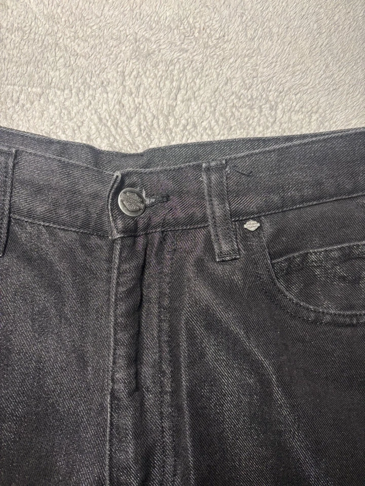 Pantalones para mujer Harley Davidson Motorcycles - talla 8, negros con aspecto brillante Foto 3 de 4