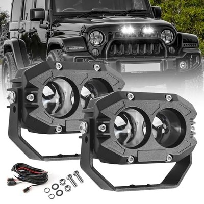  4 Inch 80W LED Pod Offroad Driving Light 9600LM SPOT WHITE BEAM-With HARNESS
