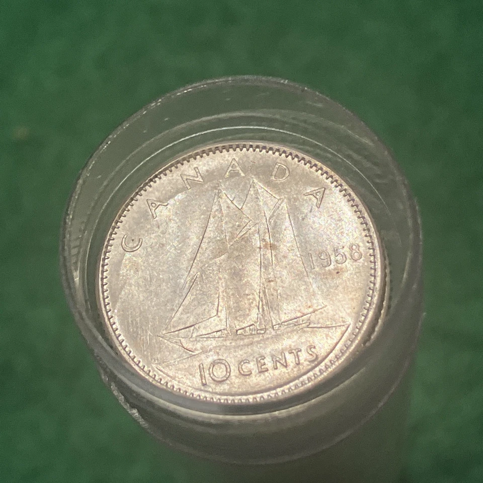 Canada 1958 Silver Dime Roll/tube Of 50 BU - Image 3 of 4