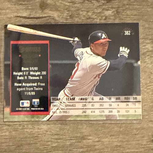 Greg Olson - 1994 Donruss #382 - Atlanta Braves Baseball Card - Picture 2 of 2