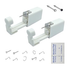 2 Pack Nose Piercing Kit, Disposable Safe Sterile Piercing Unit For Self Nose