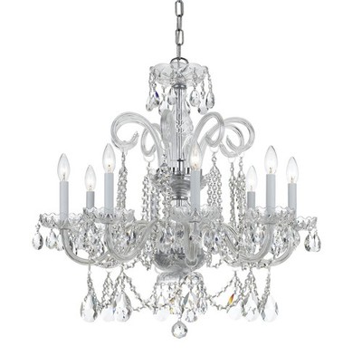 Crystorama Lighting Group 5008-CL-MWP Traditional Crystal 8 Light - Chrome
