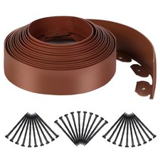 33ft Landscape Edging Kit 4" Tall Plastic Border with 30 Spikes for Lawn
