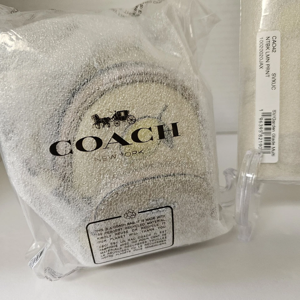 COACH ~ Mini Court Backpack Bag Charm & Notebook ~ Lemon Print  NWT CAP03, CAO42 - Image 2 of 4