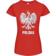 Camiseta Polska Orzel Polonia Bandera Fútbol Polaco Mujer Corte Pequeño