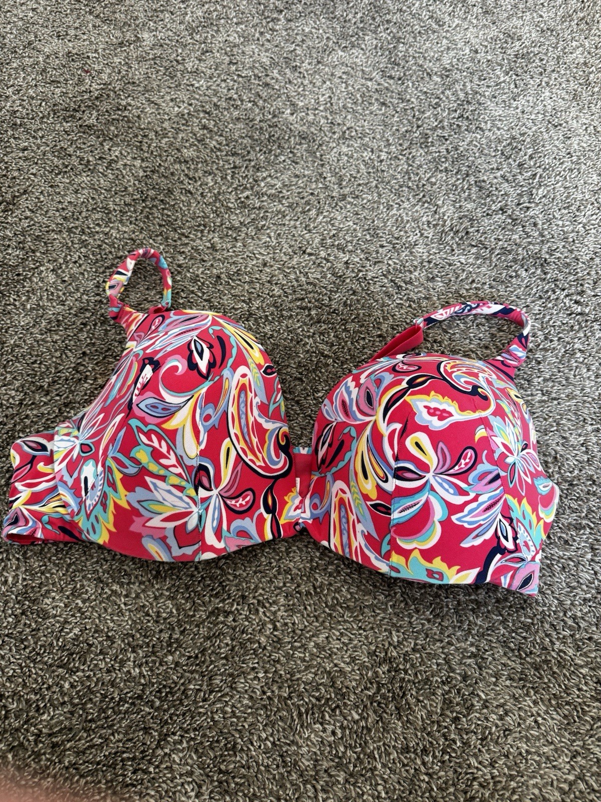 Cacique Intimates Full-Coverage Padded Underwire Bra 42 DD Pink Paisley Floral