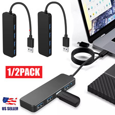 2Pcs USB 3.0 4-Port USB Hub USB Splitter USB Expander for Laptop, Flash Drive US
