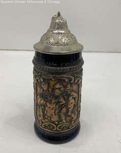 Vintage German Tin Top Lidded Beer Stein