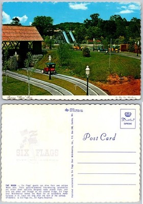 Magic Mountain Car Ride Six Flags Over Mid America Postcard