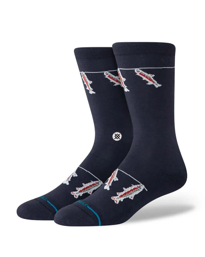 Stance Gone Fishin Crew Socks – Graphic Cotton Blend Socks