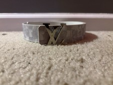 Louis Vuitton White and Silver Monogram Belt