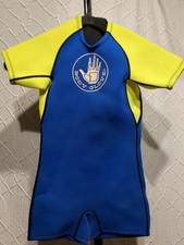Body Glove Kids Wetsuit Size C3 40-50 Lbs. 3-4 Yrs. Blue/Yellow Shorty