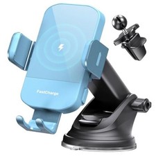 Wireless Car Charger, 15W Fast Charging Auto Clamping Car Charger Phone Mount
