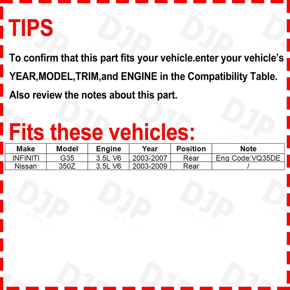 Eje trasero derecho y derecho CV CV para Nissan 350Z 2003-2007 Infiniti G35 2003-2009 3,5 L Foto 2 de 4