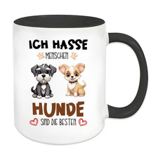 Lustige Hunde Sprüche Tasse, Ich hasse Menschen A7239