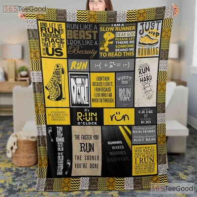 Runner Life Fleece Blanket Marathon Running Gift for Runners Joggers