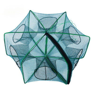 Holes Fishing Net Small Foldable Square Folding Shrimp Eel Lobster Trap