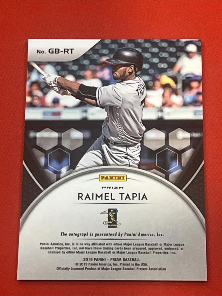 Raimel Tapia 2019 Panini Prizm Baseball Game Ball Graphs Insert Auto #GB-RT - Image 2 of 2