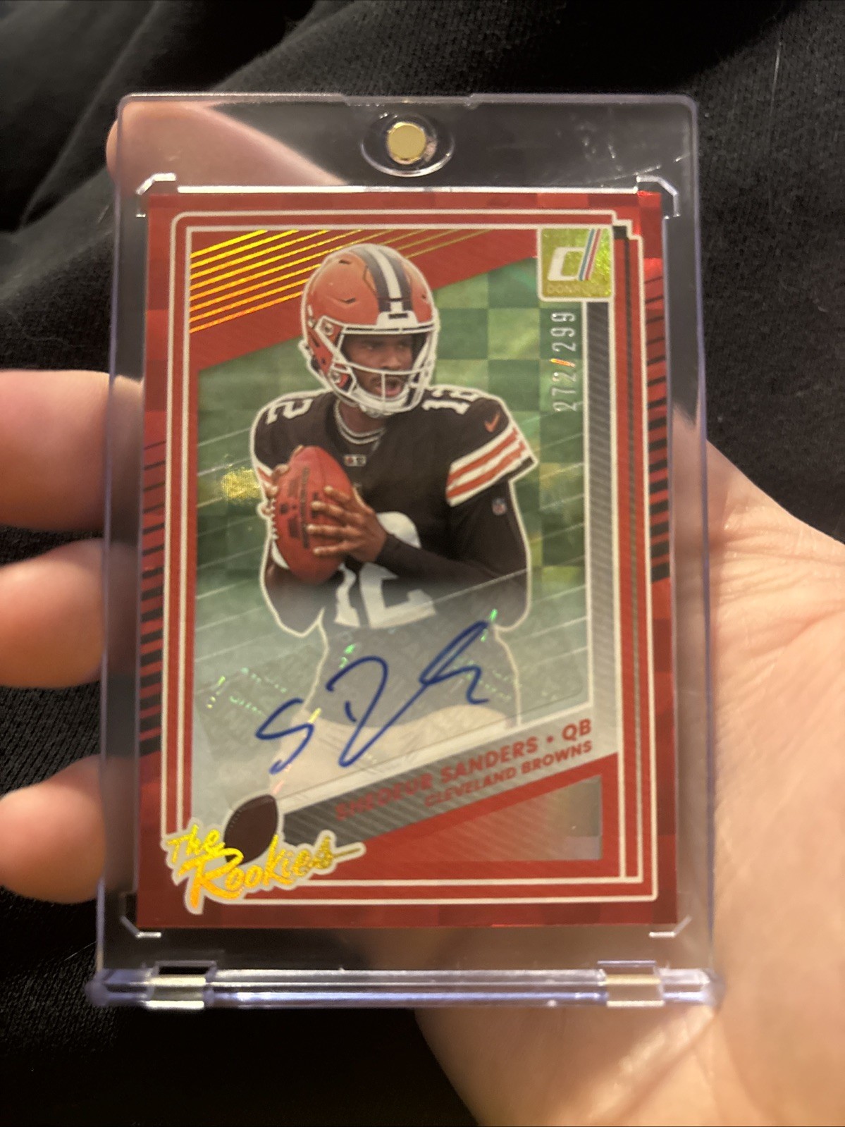 2025 Panini Donruss The Rookies Shedeur Sanders Auto /299 Color Match Browns RC