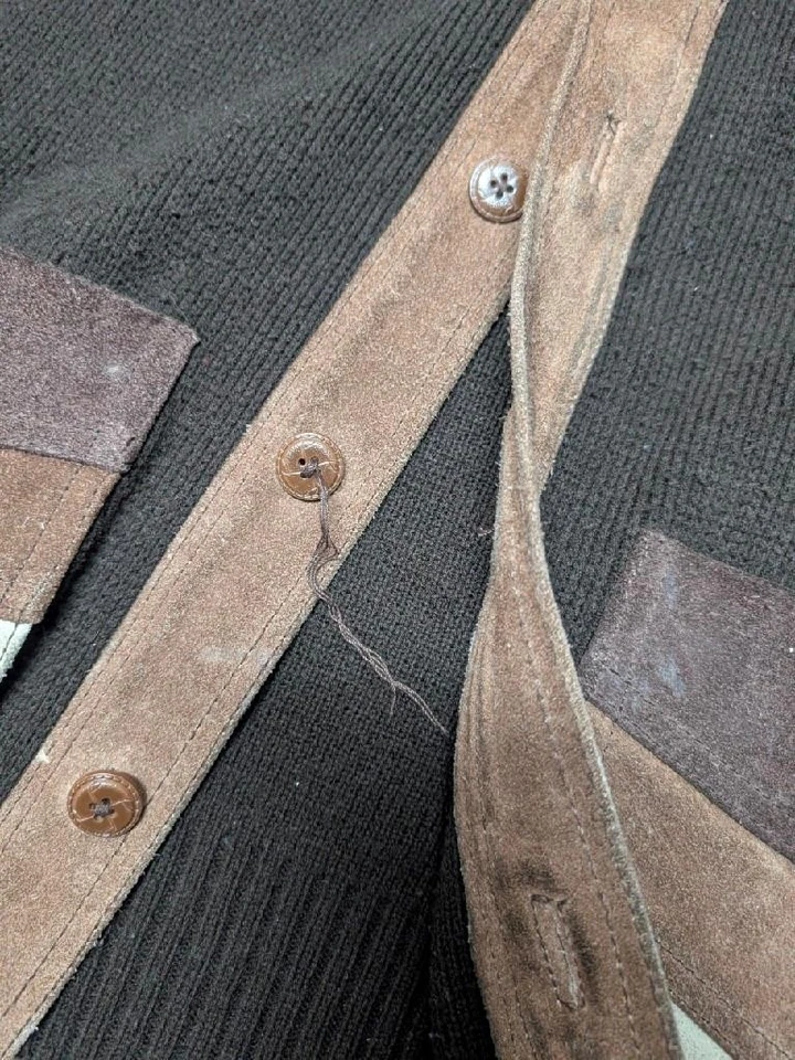 Suéter vintage años 70 MILLER cuero de vaca L acrílico tejido vaquero occidental 44 Foto 4 de 4