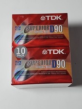 TDK D90 Superior Normal Bias Cassette Tapes 10 Pack IEC 1/Type 1 Sealed