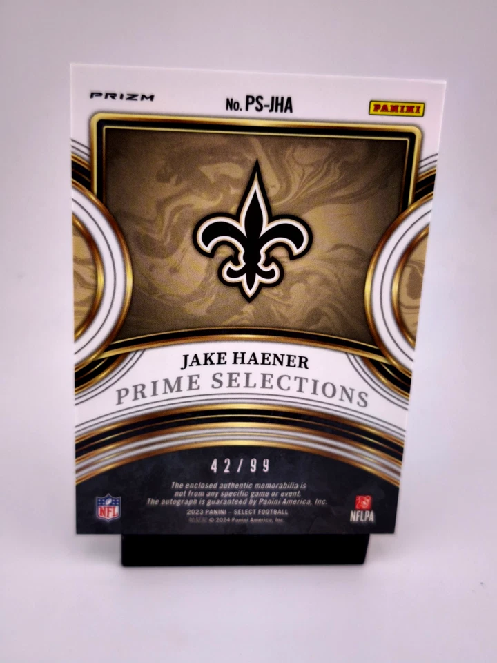 Jake Haener RPA /99 AUTO PATCH 2023 Panini Select NFL New Orleans Saints  - Image 2 of 2