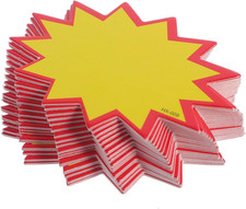 200Pcs Star Burst Signs, 2.75X1.97In Blank Sale Price Tags, Star Retail Sale Sig
