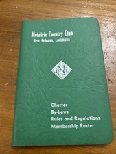 Metairie Country Club MCC 1946 Charter By Laws Rules Booklet Membership Roster
