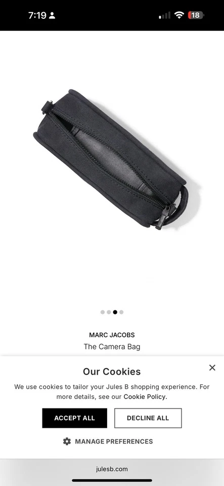 Bolso Bandolera Marc Jacobs The Camera Negro Lona Foto 4 de 4