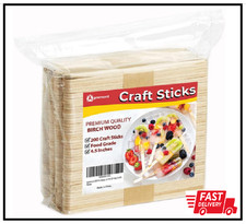 200 Pcs Natural Wooden Food Grade Sticks - Ice Cream Stick - Popsicle 4.5 inch
