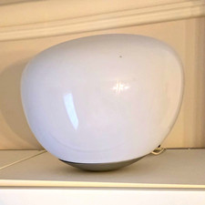 Modern White Glass Oval Table Lamp Warm White Light, Corded Switch Control