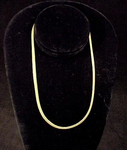 VETEMENTS Collana catena spina di pesce tono oro lunga 18 pollici larga 3 mm gioielli vintage