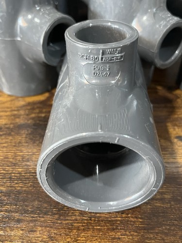 Menge 10 Speere 801-210 D2467 grau PVC T-Stück 1 1/2” x 1 1/2” x 3/4 Neu USA SCH 80 - Bild 2 von 4