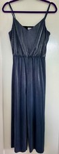 Topshop Silver/grey/blue Ribbed Jumpsuit - Size 12 M