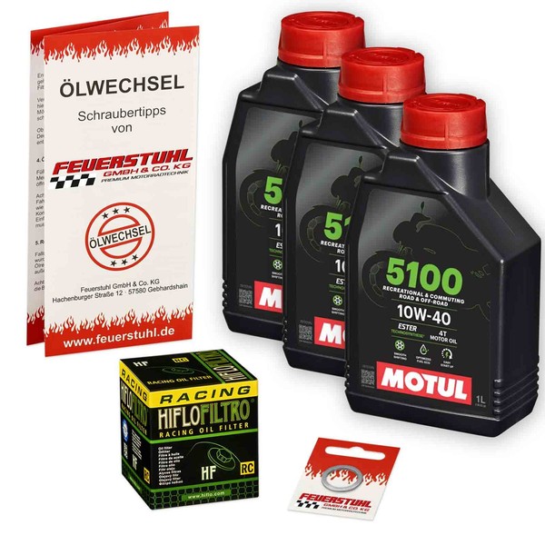 Honda NTV 650 Revere (RC33) 88-96, Motul 10W40 Ester ÖL + Hiflo Racing ÖLfilter-image