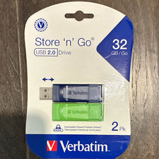 Verbatim Store ‘n’ Go 32GB USB 2.0 Flash Drive 2-Pack Blue/Green 99124