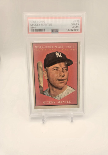Mickey Mantle | 1961 | Topps #475 | PSA 4 | Hall of Fame | New York Yankees