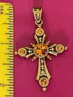 Camrose Kross Jackie Kennedy 14 Crosses Gold Crystals Pendant — photo 3