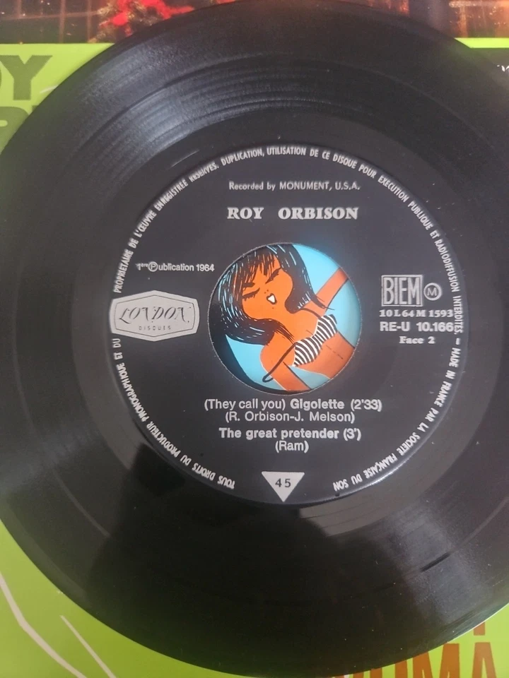 ROY ORBISON PRETTY WOMAN RARE DISQUE 45T EP BIEM FRENCH EXC/EXC ETAT - Photo 4/4