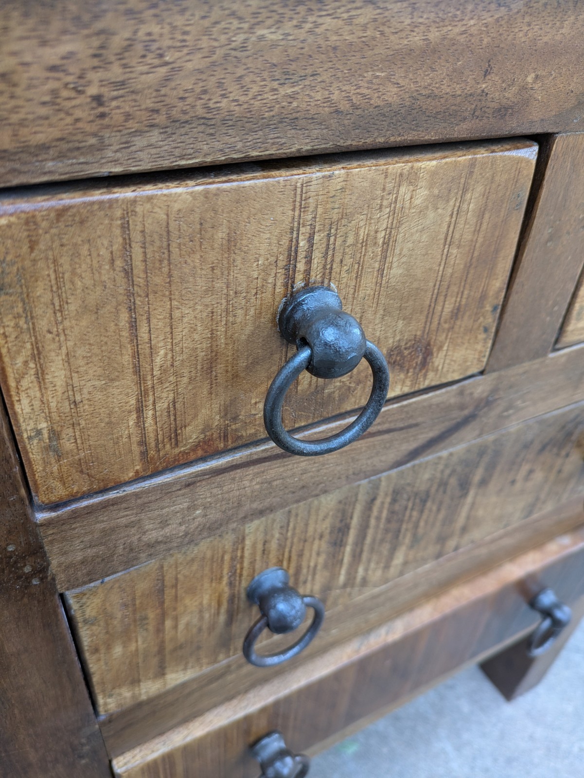 Vintage Rustic Farmhouse Asian Solid Wood Nightstand Table Chest of Drawers T23