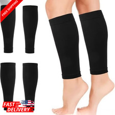 2x Calf Sleeves Leg Support Compression Socks Running Shin Splint Varicose Veins