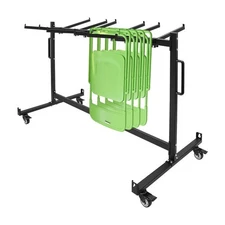 Folding Chair Rack Dolly Cart W/lock Caster Max 42 Foldingtables 12 Hanging Rods