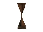 antique art deco plant stand pedestal school of Amsterdam style wood large